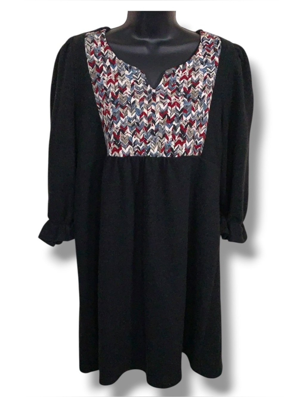 Size Medium Beeson River Tunic Or Dress Dark Grey Ruffle Accent Sleeve Stretch